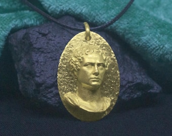 Lord Byron Bronze Pendant | Literary Jewelry | Poet Necklace | Gift for Writers & Poetry Lovers