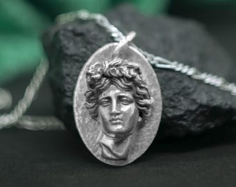 Apollo Pendant | God of Music, Dance, Healing, Poetry Necklace | Mythology Jewelry | Sun Deity Charm