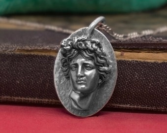 Apollo Sterling Silver Pendant | God of Music, Dance, Healing, Poetry Necklace | Mythology Jewelry