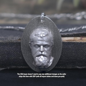 Wisiorek Galileo Galilei ze srebra próby 925 | Naszyjnik z astronomem i fizykiem | Zawieszka naukowca | Prezent dla miłośnika astronomii