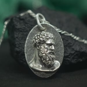 Heracles Sterling Silver Pendant | Hercules Greek Mythology Charm | Bravery Talisman | Courage Medallion