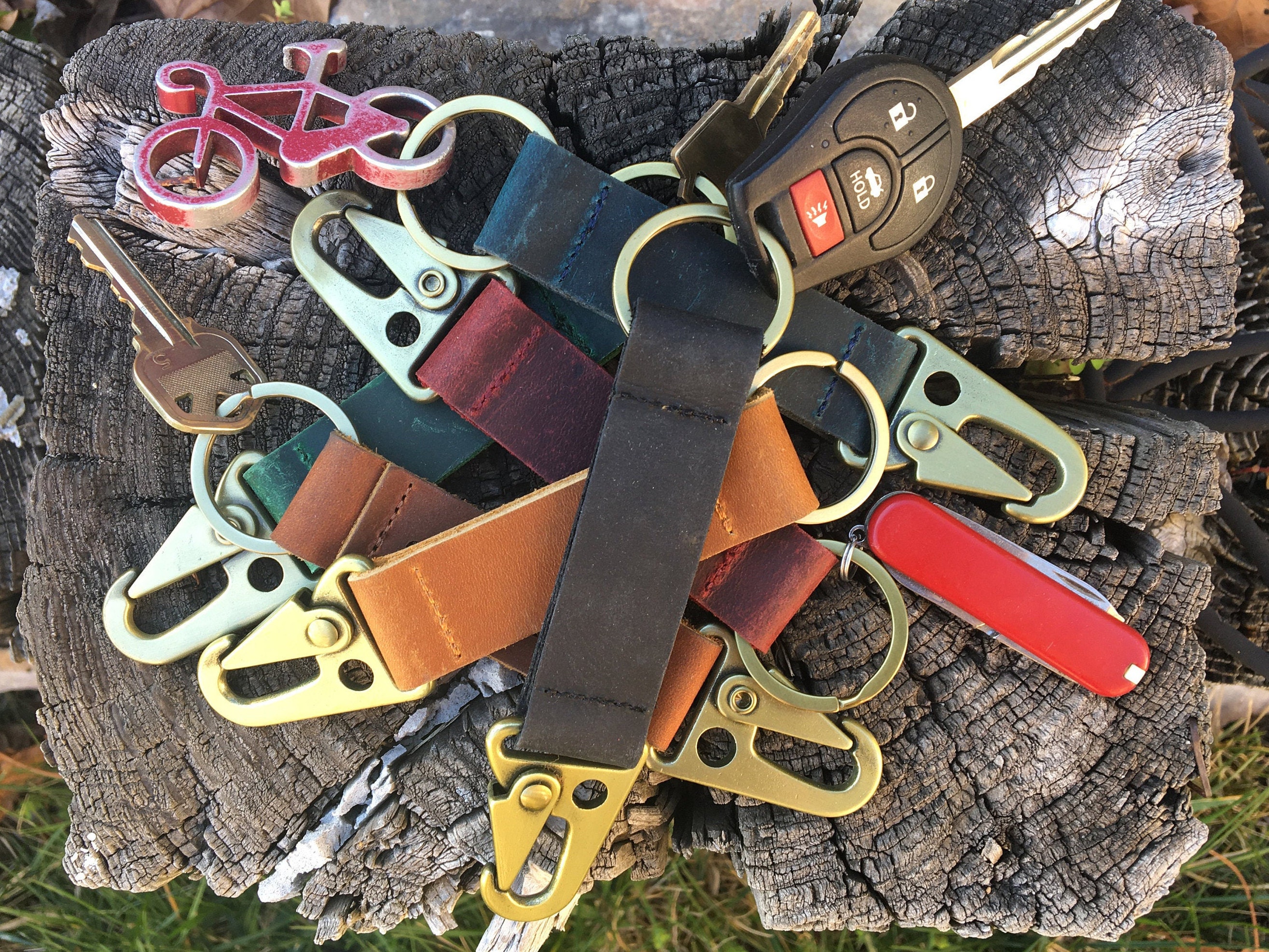 Leather Keychain Tactical HK Clip Key FOB EDC Keychain Etsy