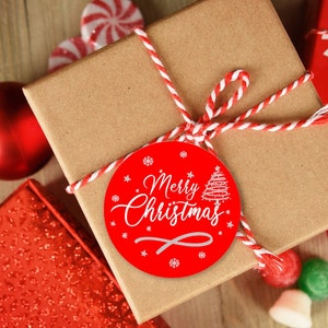 Merry Christmas circle stickers/labels for gifts/presents/cards. Business Merry Christmas stickers.
