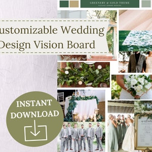 Wedding Vision Board Template — Customizable Canva Wedding Inspiration palette
