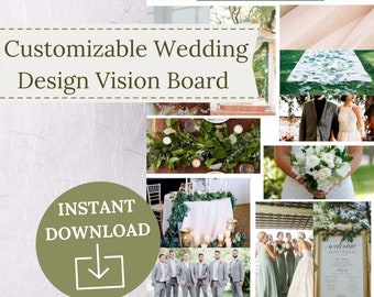 Wedding Vision Board Template — Anpassbare Canva Hochzeitsinspirationspalette