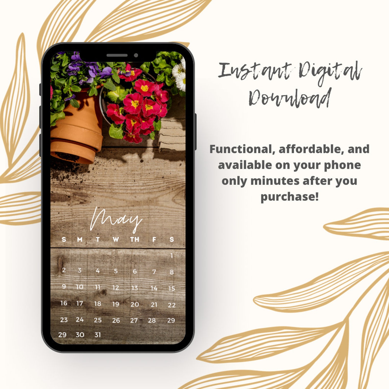 Iphone Lock Screen Calendar Rustic 2021 Calendar IPhone Etsy