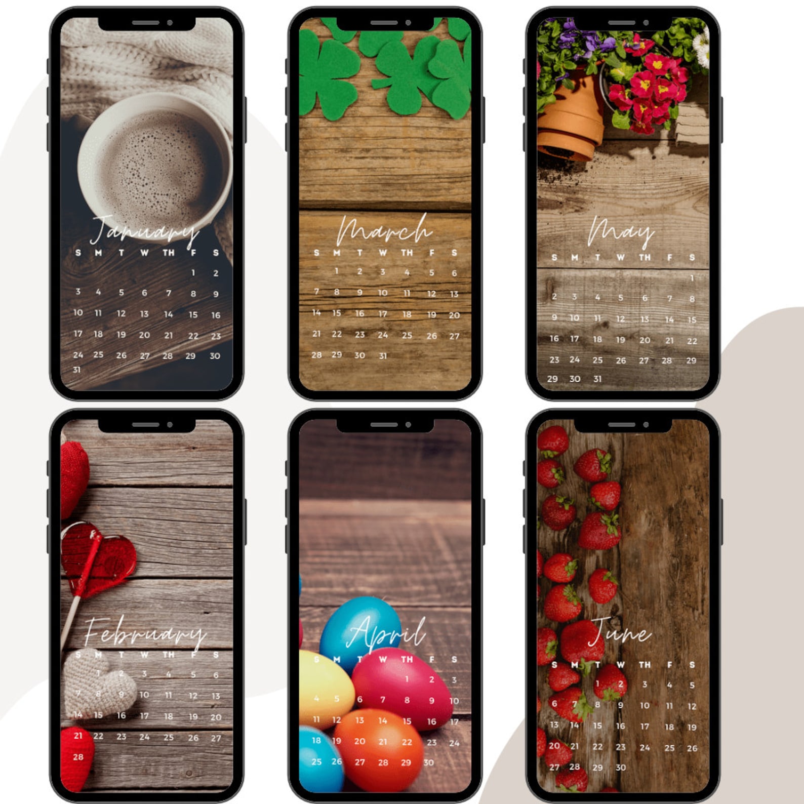 Iphone Lock Screen Calendar Rustic 2021 Calendar IPhone Etsy