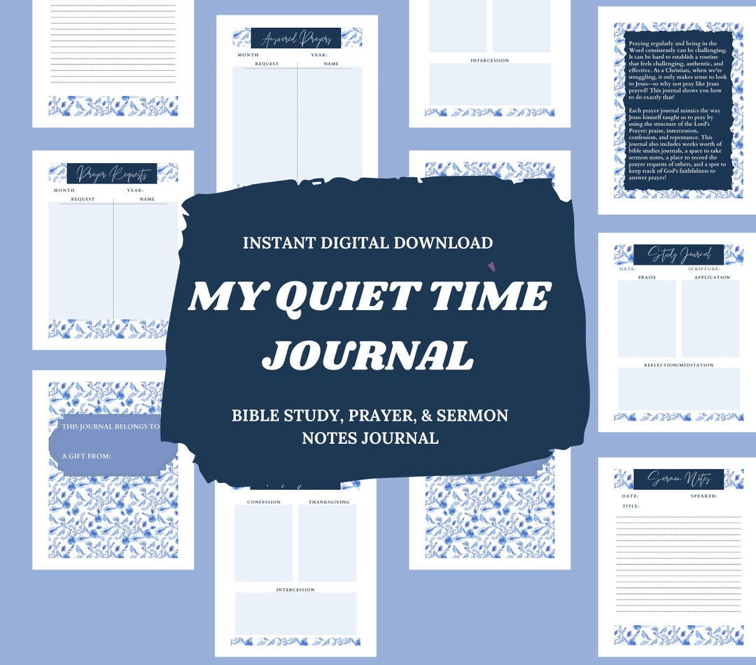 My Quiet Time Journal Template Printable Prayer, Bible Study, & Sermon