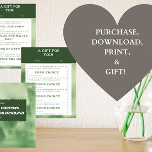 100 Husband Coupons 92 Vouchers with 8 Blank Customizable Coupons & Envelope for Him image 5