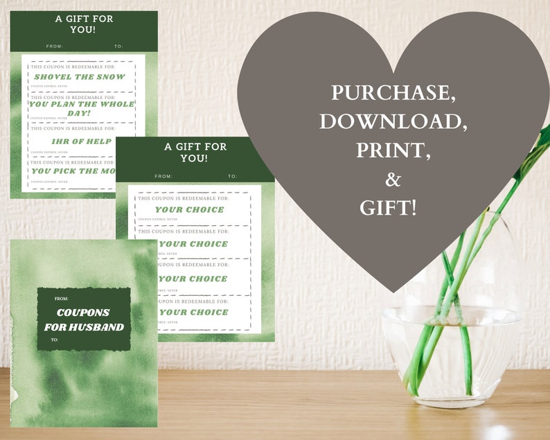 100 Husband Coupons 92 Vouchers with 8 Blank Customizable Coupons & Envelope for Him image 5