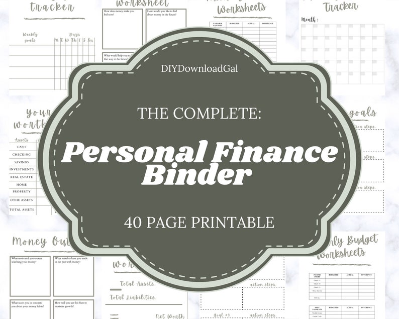 Finance Binder Printable — Complete 40 Set Personal Finance Journal - Etsy
