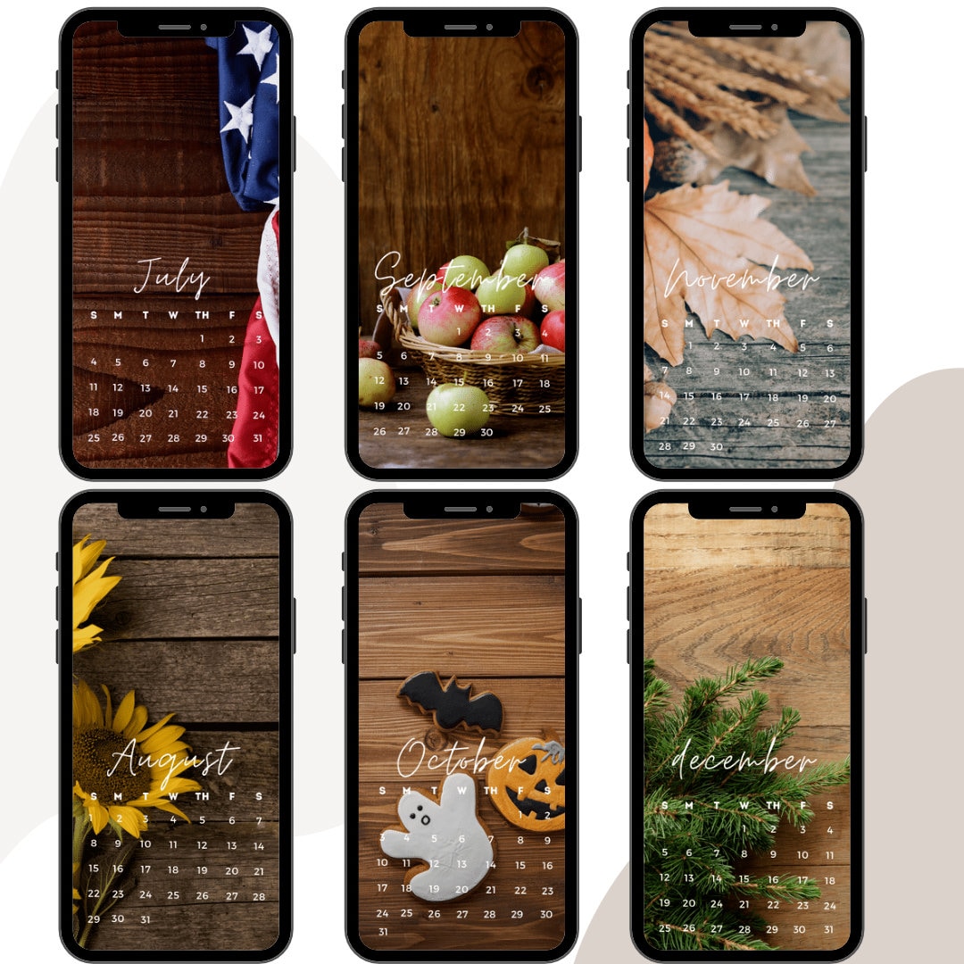 Iphone Lock Screen Calendar Rustic 2021 Calendar IPhone Etsy