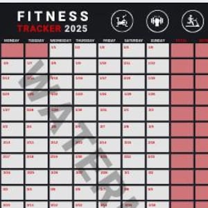2025 Fitness Tracker with Bike, Strength and Tread Logos (11x17, 3 Pages)