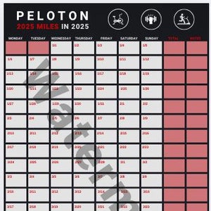 2025 millas en 2025: rastreador de ejercicios: logotipos de bicicletas, fuerza y banda de rodadura (11 x 17, 3 páginas)