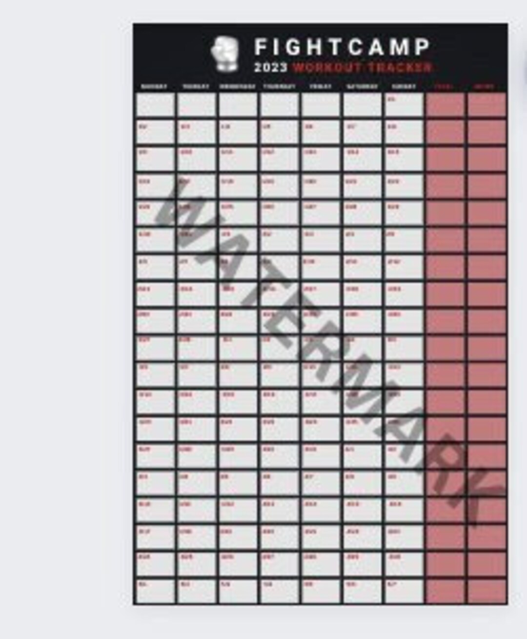 2023 Fightcamp Workout Tracker Etsy