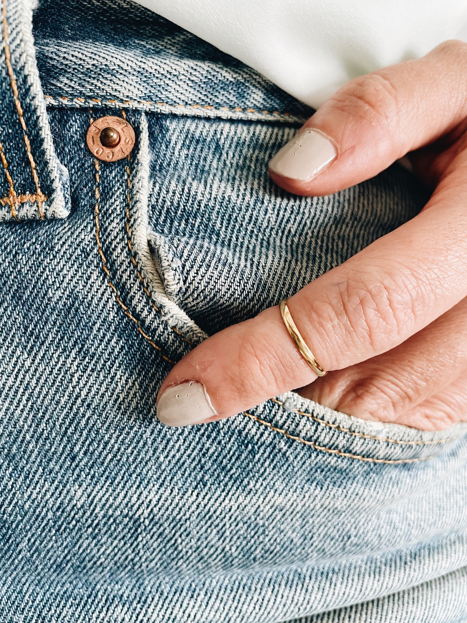 Rounded Edge Stackable Gold Ring 18K Gold Plated Sterling | Etsy