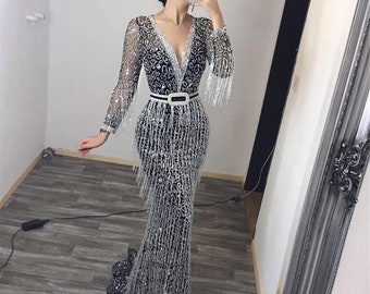 gold dress long sleeves