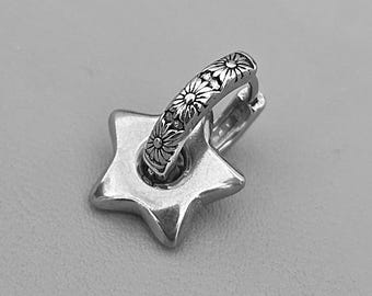 Gothic Earrings. Star Alternative Jewelry. Emo Alt Jewellery. Goth, Grunge Y2K Hoops. Whimsigoth Gift UK