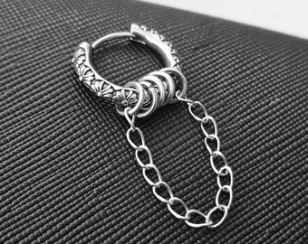Pendientes Grunge Gothic: Acero inoxidable. Joyería alternativa gótica, Whimsigoth. Aros de cadena - Joyería Punk UK