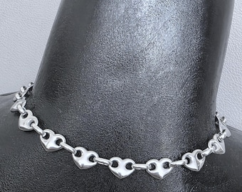 Collar Grunge Gótico. Gargantilla de cadena de corazón de acero inoxidable Whimsigoth. Joyería gótica Y2K Punk. Alt, Regalo alternativo Reino Unido