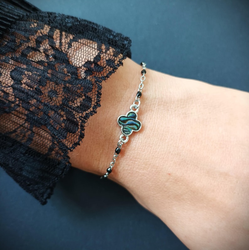 Gothic Abalone Star Bracelet. Whimsical, Y2K Grunge Jewelry image 14