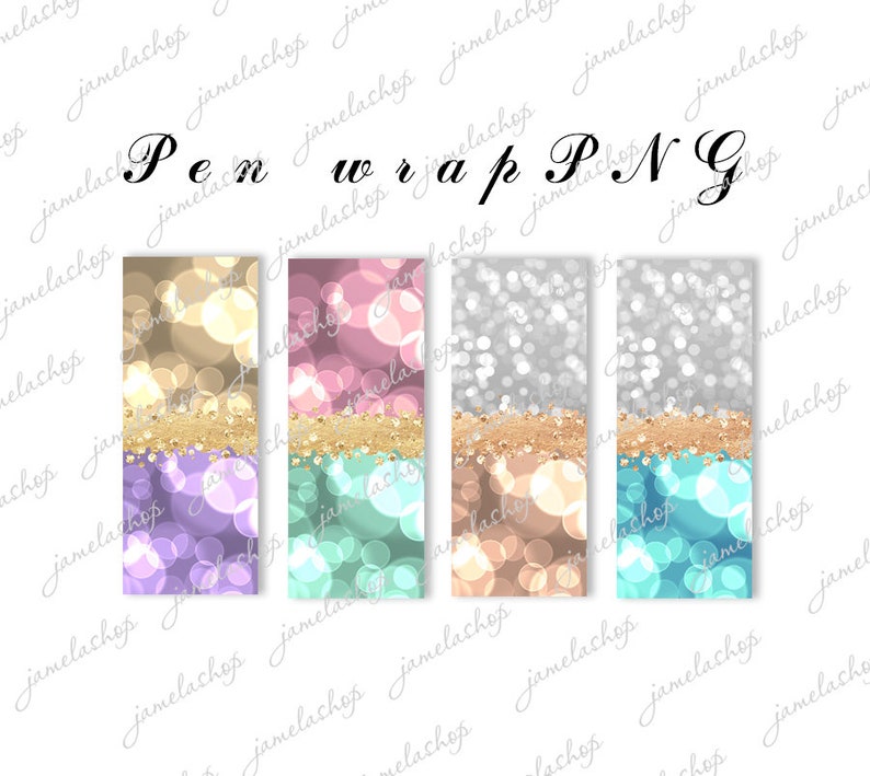 Bokeh confetti glitter pen wrap files Epoxy Glitter Pen digital pen wrap image for waterslide or vinyl downloadable PNG file Pen wrap PNG