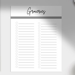 Grocery List Printable, Printable Grocery List, Shopping List, Grocery List Printable PDF, Digital Download Grocery List