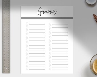 Printable Grocery List, Minimalist Design (PDF Download)