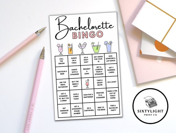 Bachelorette Bingo Printable Bachelorette Party Game Bingo | Etsy