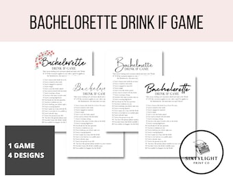 Bachelorette Drink If Spiel, 4 Designs (PDF-Muster)