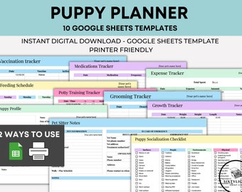 Modello per la pianificazione della socializzazione dei cuccioli, profilo dell'animale domestico, lista di controllo per la socializzazione (Fogli Google)