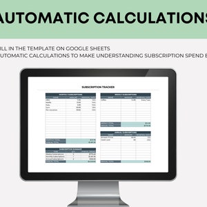 Pu&ograve; includere: Uno schermo di computer che mostra un modello di foglio di calcolo di Google per tenere traccia degli abbonamenti mensili e settimanali. Il modello include colonne per il nome, l'importo, la data di rinnovo e il totale. Il foglio include anche una sezione di riepilogo degli abbonamenti con i totali degli abbonamenti settimanali, mensili e annuali.
