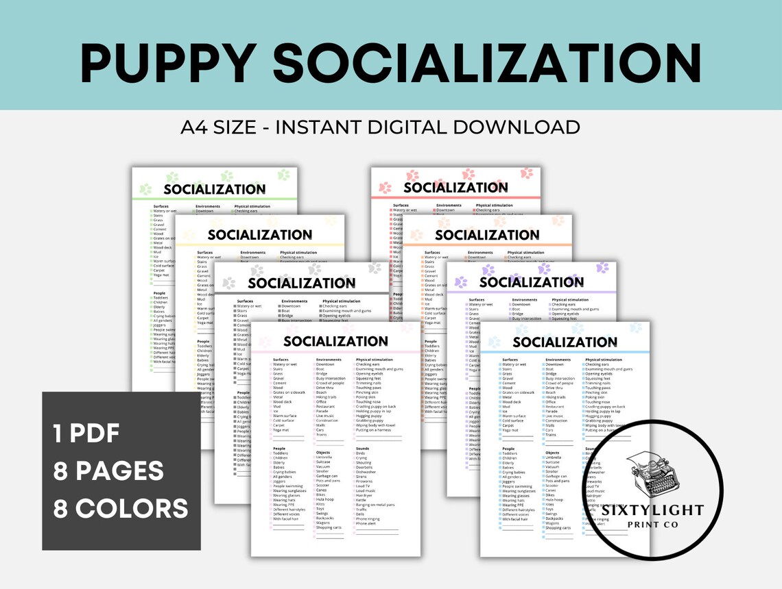 Puppy Socialization Checklist Printable, New Dog Planner (digital ...