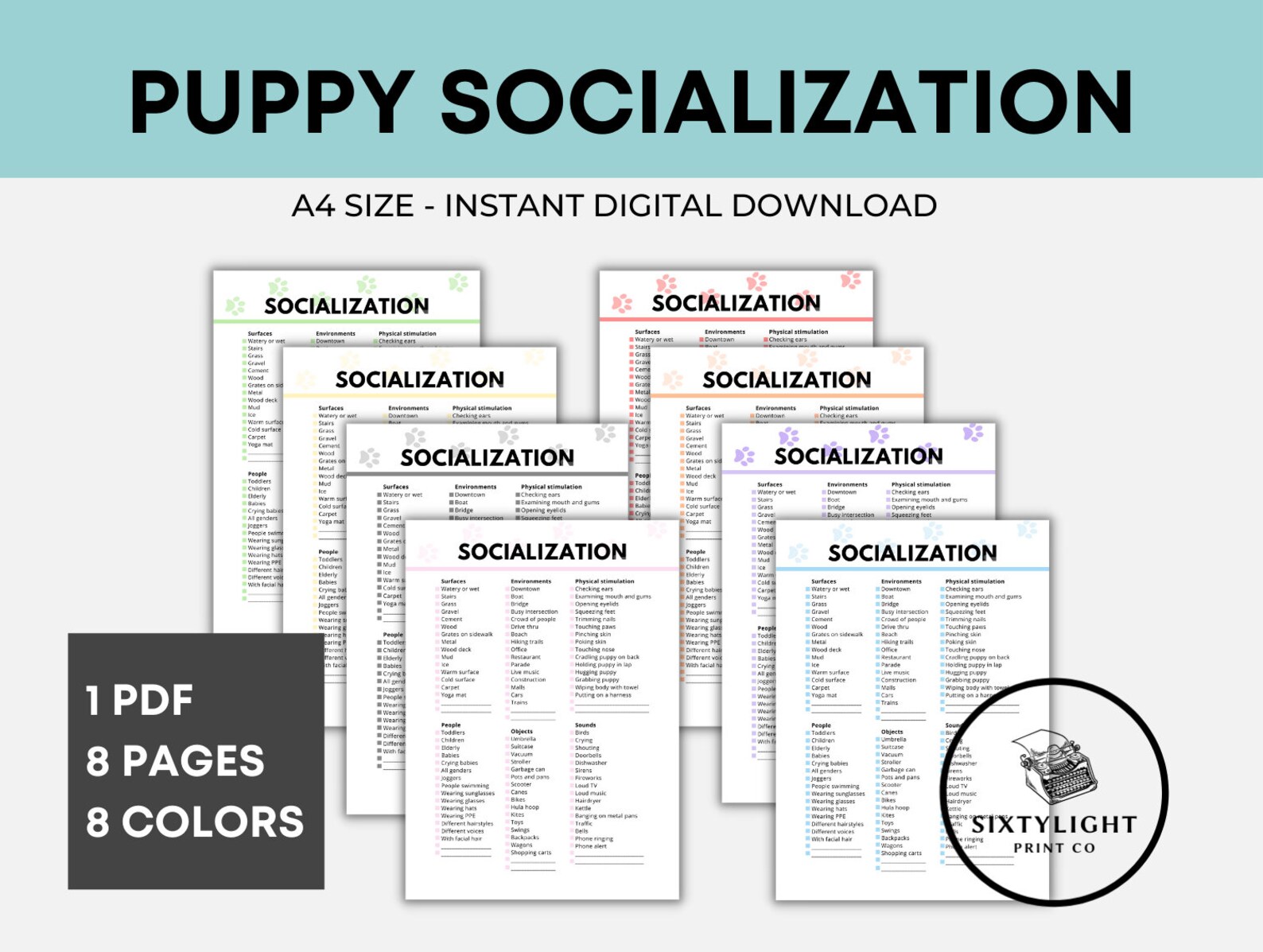 Puppy Socialization Checklist Printable, New Dog Planner (digital ...