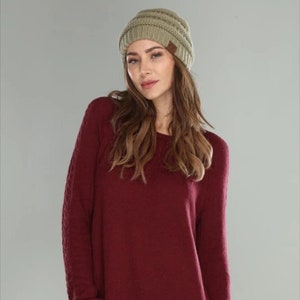 Knit sweater (color:wine)