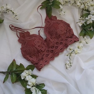Lace bralette (Dusty Mauve)