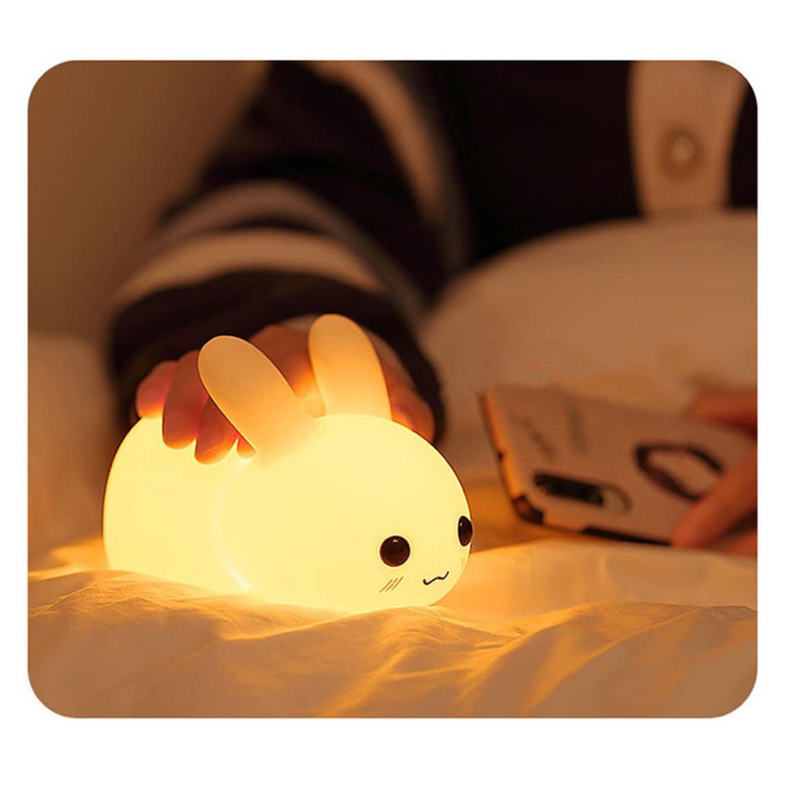 Rabbit silicone Night Lights for Kids Cute Bunny Portable Etsy