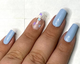 Light Blue Nails Etsy Light Blue Nails Etsy