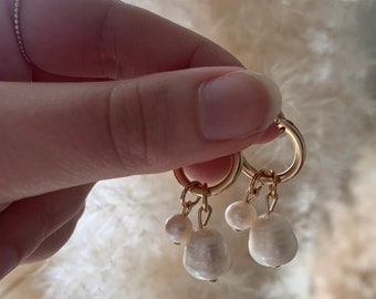 Earring Charms, Pearl Beaded Earring Charms, Gold + Pearl Earring Charms, Versatile Jewelry Charms