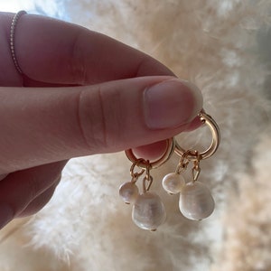 Earring Charms, Pearl Beaded Earring Charms, Gold Pearl Earring Charms, Versatile Jewelry Charms image 1
