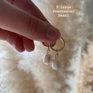 Earring Charms, Pearl Beaded Earring Charms, Gold Pearl Earring Charms, Versatile Jewelry Charms image 6