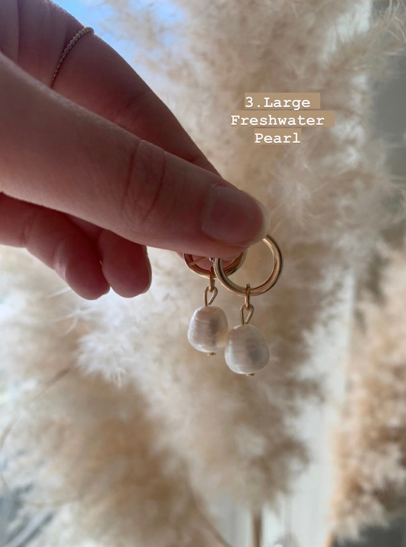 Earring Charms, Pearl Beaded Earring Charms, Gold Pearl Earring Charms, Versatile Jewelry Charms image 6