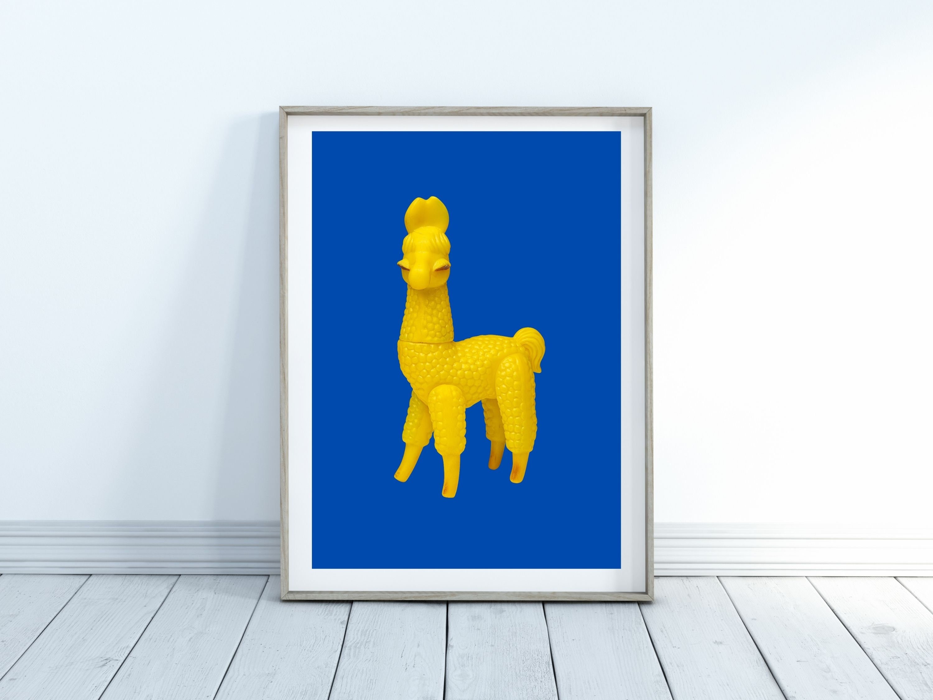 Llama Printable Wall Art / Nursery Wall Art / Vintage Toy / Printable Poster / Blue / Wall Decor ...
