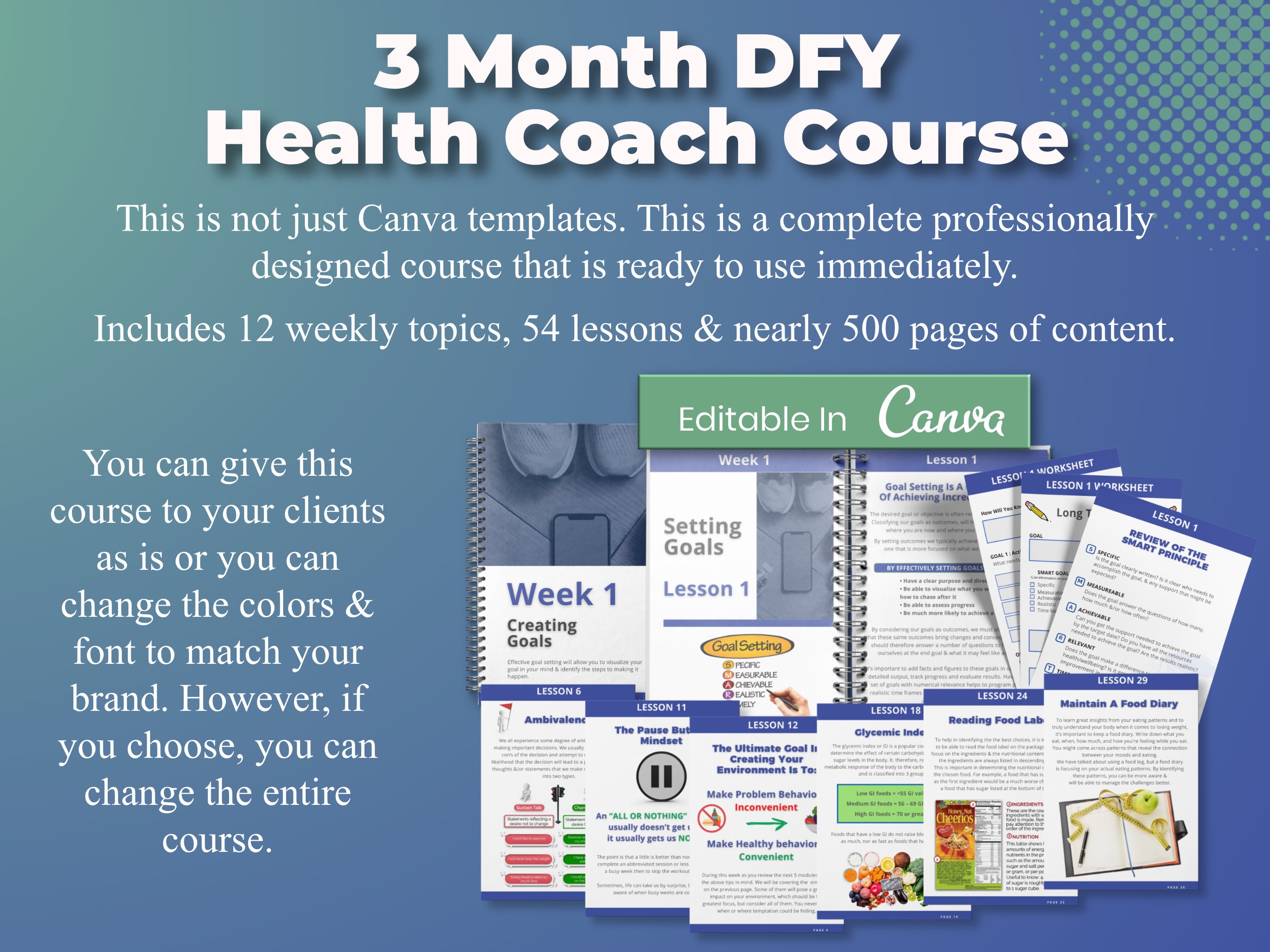 DFY Health Coach Course Canva Template - Etsy DFY Health Coach Course Canva Template - Etsy