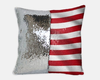 United States Sequin Pillow/Swipe Away Sequins/United States Gift/United States Pillow