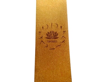 Tapete de ioga de cortiça natural com alça (base de borracha natural) 4 mm - 72 x 24 polegadas