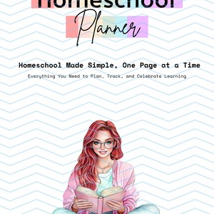 63-Page Homeschool Planner | Lesson Plans, Unit Study Organizer, Field Trip Tracker, Grade & Attendance Sheets | Printable Homeschool Binder