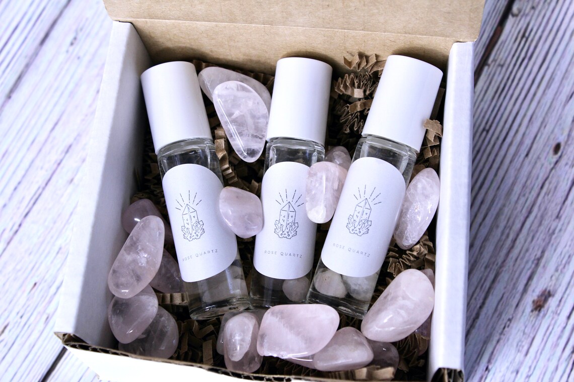 Rose Quartz Essential Oil Roll On Fragrance Rose Quartz Etsy