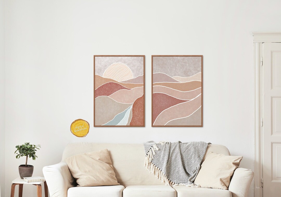 Boho Landscape Wall Art, Boho Printable Wall Art, Boho Decor, Boho
