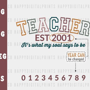Download Teacher SVG Teacher Retro Svg Personalized Gift Teacher Gift | Etsy